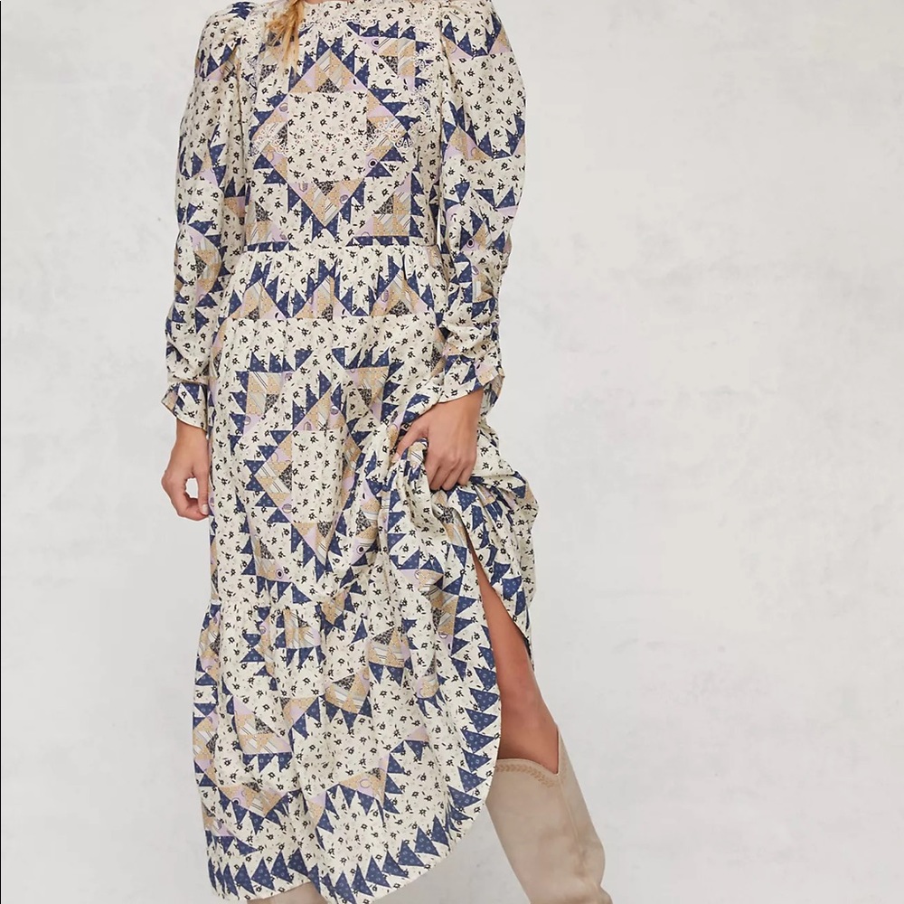 Anthropologie Othilia Patchwork Maxi Dress
